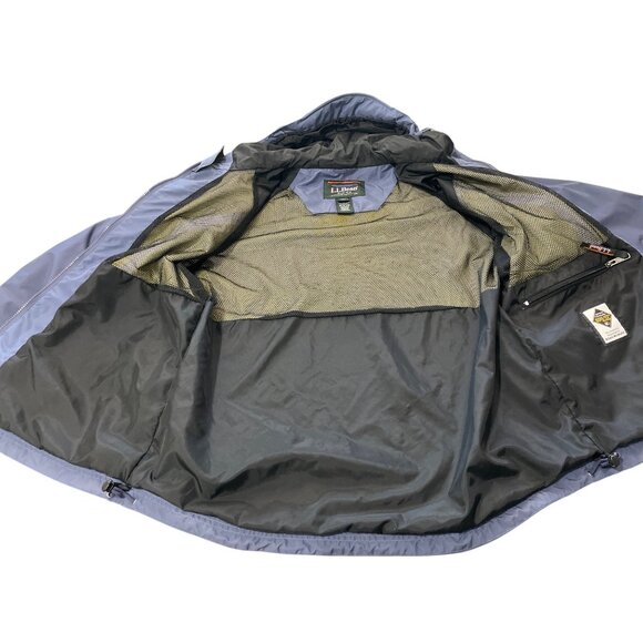 L.L. Bean Gore-Tex Blue Waterproof Jacket Hooded Full-Zip Womens XL - Picture 6 of 10